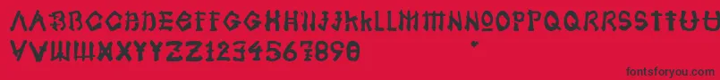 Samoerai Typeface Font – Black Fonts on Red Background