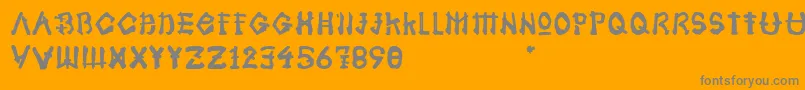 Samoerai Typeface-fontti – harmaat kirjasimet oranssilla taustalla