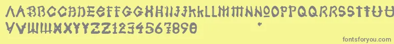 フォントSamoerai Typeface – 黄色の背景に灰色の文字