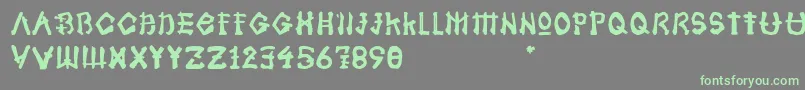 Samoerai Typeface Font – Green Fonts on Gray Background