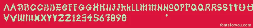 Samoerai Typeface Font – Green Fonts on Red Background