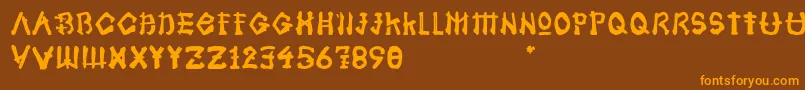 Samoerai Typeface Font – Orange Fonts on Brown Background