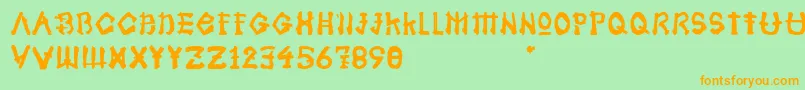 Samoerai Typeface Font – Orange Fonts on Green Background