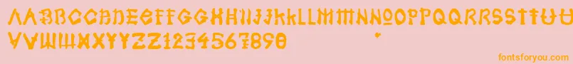 Samoerai Typeface-fontti – oranssit fontit vaaleanpunaisella taustalla
