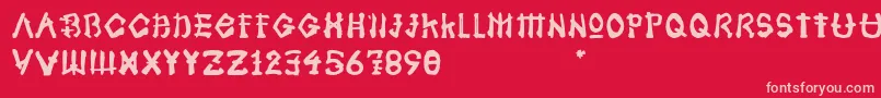 Samoerai Typeface Font – Pink Fonts on Red Background
