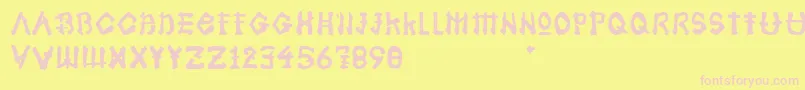 Samoerai Typeface Font – Pink Fonts on Yellow Background