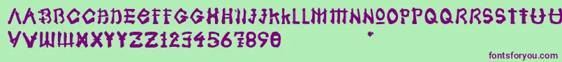 Samoerai Typeface Font – Purple Fonts on Green Background