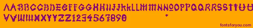 Samoerai Typeface Font – Purple Fonts on Orange Background