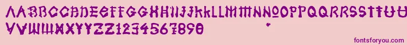 Samoerai Typeface Font – Purple Fonts on Pink Background