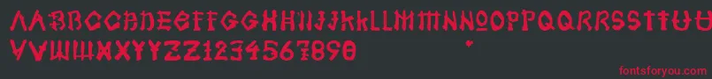 Czcionka Samoerai Typeface – czerwone czcionki na czarnym tle