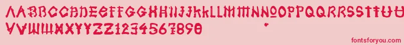 Samoerai Typeface Font – Red Fonts on Pink Background