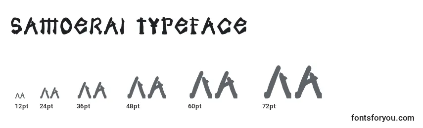 Samoerai Typeface-fontin koot