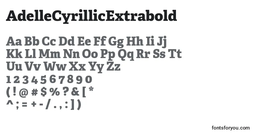 Fuente AdelleCyrillicExtrabold - alfabeto, números, caracteres especiales