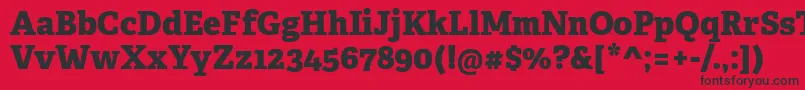 フォントAdelleCyrillicExtrabold – 赤い背景に黒い文字