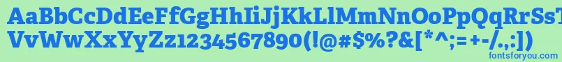 AdelleCyrillicExtrabold Font – Blue Fonts on Green Background