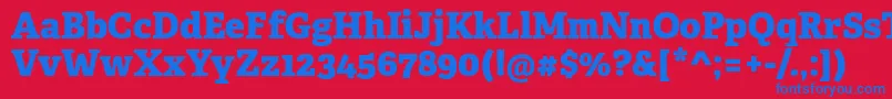 フォントAdelleCyrillicExtrabold – 赤い背景に青い文字