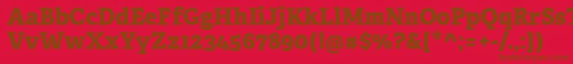 Czcionka AdelleCyrillicExtrabold – brązowe czcionki na czerwonym tle