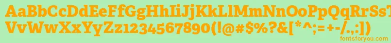 AdelleCyrillicExtrabold Font – Orange Fonts on Green Background