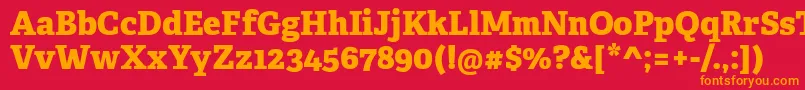 フォントAdelleCyrillicExtrabold – 赤い背景にオレンジの文字