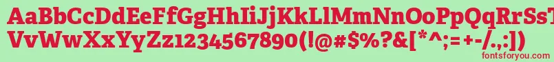 AdelleCyrillicExtrabold Font – Red Fonts on Green Background