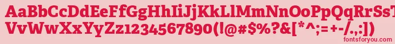 AdelleCyrillicExtrabold Font – Red Fonts on Pink Background