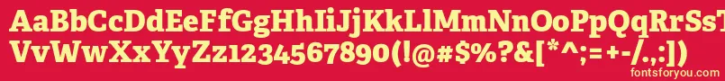 AdelleCyrillicExtrabold Font – Yellow Fonts on Red Background