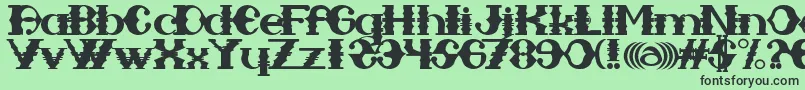 Sampa Midnight-fontti – mustat fontit vihreällä taustalla