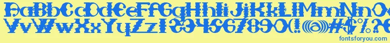 Sampa Midnight Font – Blue Fonts on Yellow Background