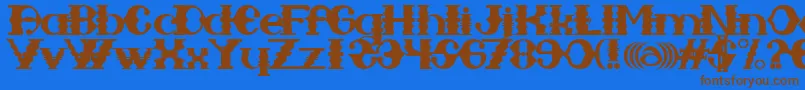 Sampa Midnight-fontti – ruskeat fontit sinisellä taustalla