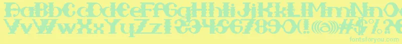 Sampa Midnight Font – Green Fonts on Yellow Background