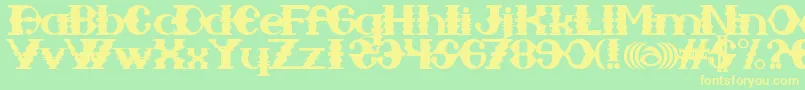 Sampa Midnight Font – Yellow Fonts on Green Background