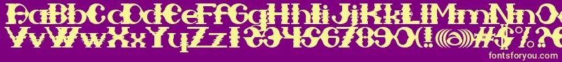 Sampa Midnight-Schriftart – Gelbe Schriften auf violettem Hintergrund