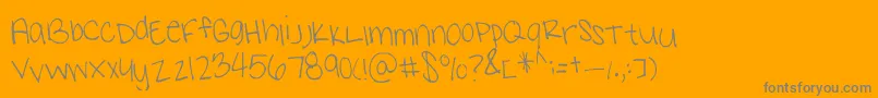 Sams Handwriting Font – Gray Fonts on Orange Background