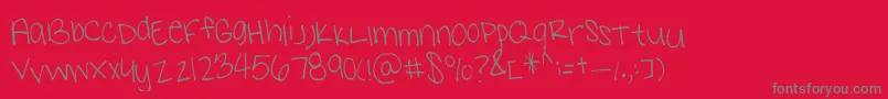 Sams Handwriting Font – Gray Fonts on Red Background