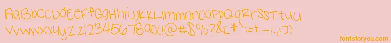 Sams Handwriting Font – Orange Fonts on Pink Background