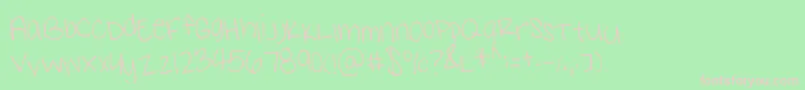 Sams Handwriting Font – Pink Fonts on Green Background