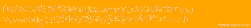 Sams Handwriting Font – Pink Fonts on Orange Background