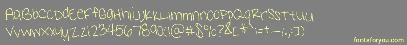 Sams Handwriting Font – Yellow Fonts on Gray Background