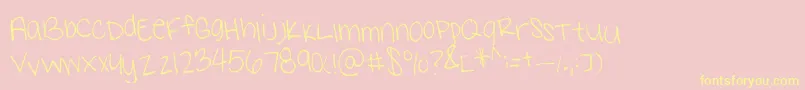 Sams Handwriting Font – Yellow Fonts on Pink Background