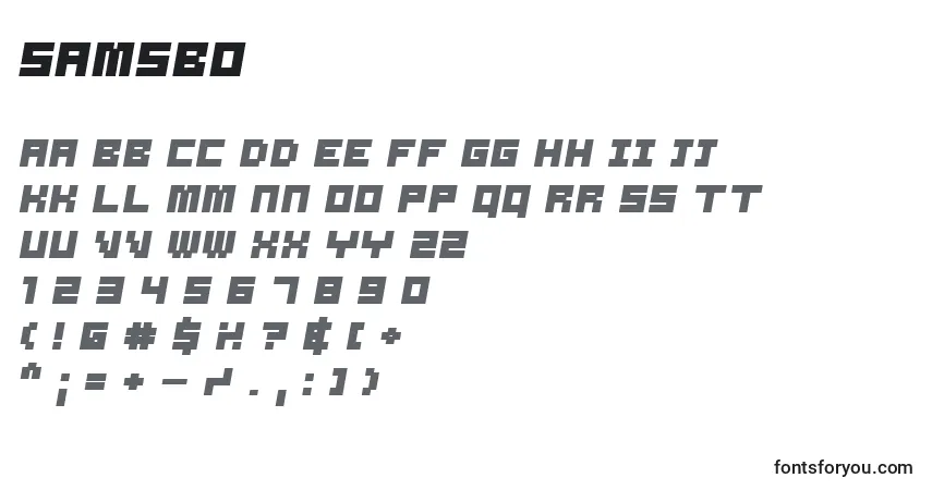 Шрифт SAMSBO   (139544) – алфавит, цифры, специальные символы
