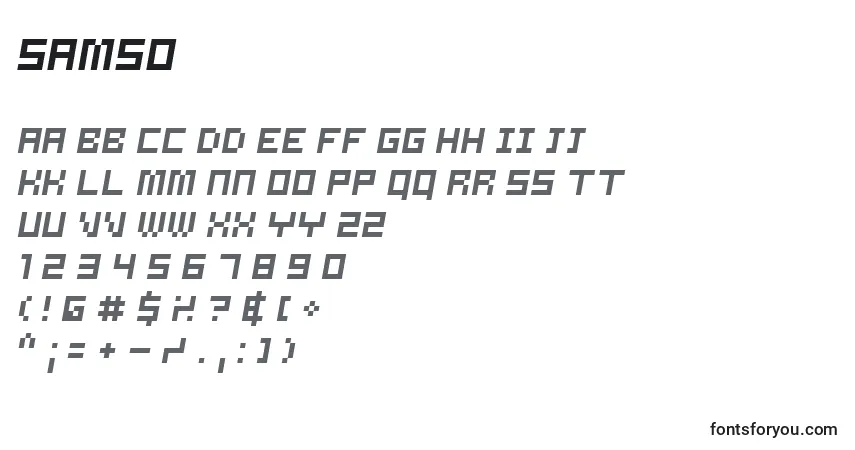 A fonte SAMSO    (139545) – alfabeto, números, caracteres especiais