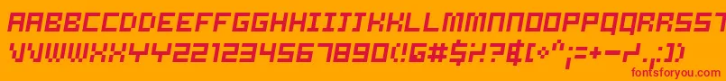 フォントSAMSO    – オレンジの背景に赤い文字