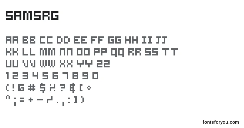 Schriftart SAMSRG   (139546) – Alphabet, Zahlen, spezielle Symbole