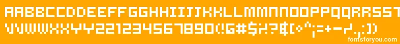 フォントSAMSRG   – オレンジの背景に白い文字