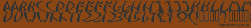 samurai Font – Black Fonts on Brown Background
