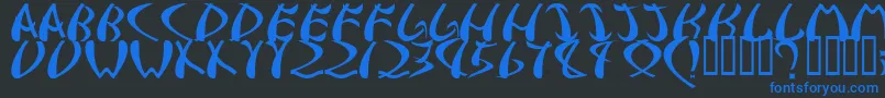 samurai Font – Blue Fonts on Black Background