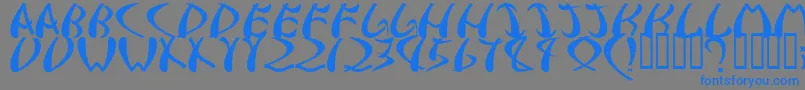 フォントsamurai – 灰色の背景に青い文字