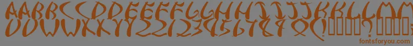 samurai Font – Brown Fonts on Gray Background