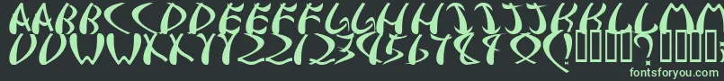 samurai Font – Green Fonts on Black Background