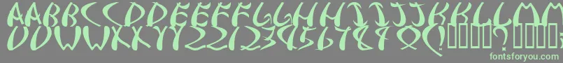 samurai Font – Green Fonts on Gray Background